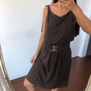 Vintage Milly Of New York Brown Blouson Dress M